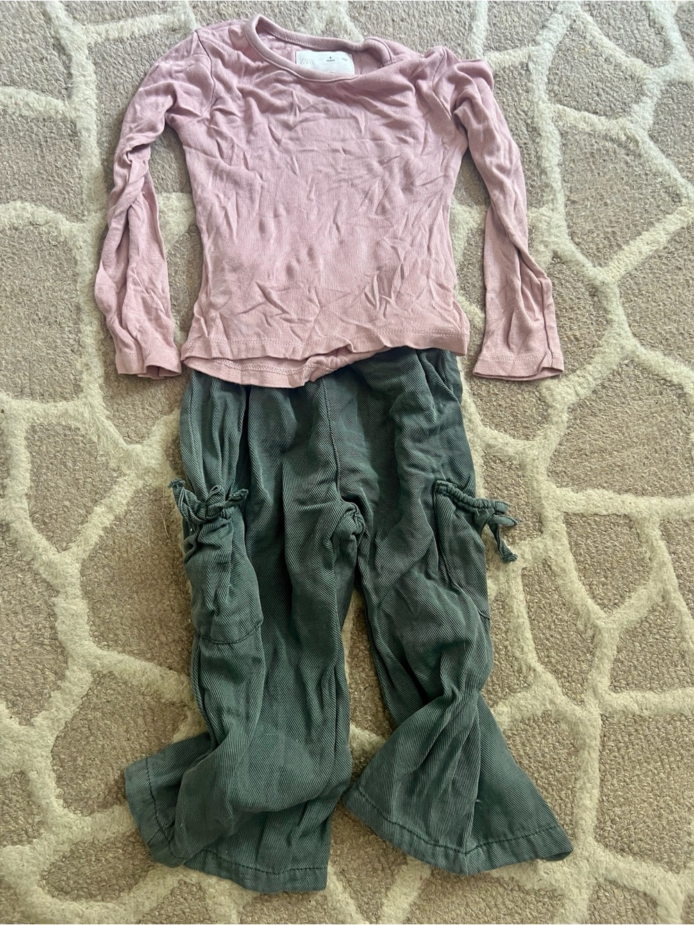 Zara shirt and cargo pants set 4t